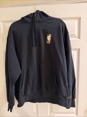 Nike Black Hoodie with NBA Logo and Orange Swoosh